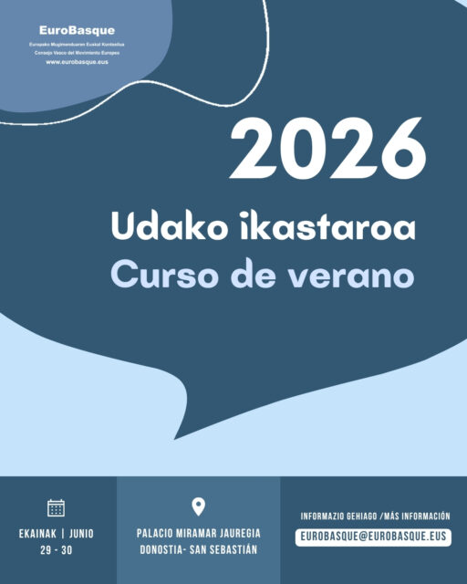 📍 Ekainaren 29an eta 30ean EuroBasquetik UPV/EHUko Udako Ikastaroaren Fundazioaren (UIK) laguntzarekin antolatzen dugun 2026ko Udako Ikastaroaren ospakizuna egingo dugu. "Europar Batasuna eta Latinoamerika: aliantza estrategikoa mundu ezegonkor batean" izeneko ikastaro hau, modalitate presentzialean emango da, Donostiako Miramar Jauregian, bai eta sreaming bidez ere, bertara joaterik ez dutenentzat.

🌍Ikastaro honek EBren eta Latinoamerikaren arteko harremanen azken aldiko bilakaera aztertzea du helburu, eta multilateralismoaren eta balio demokratiko partekatuen defentsan gero eta garrantzi handiagoa duela nabarmentzen du. Horrez gain, lankidetza-akordio nagusiak eta horien ondorioak aztertzen ditu, eta, gainera, Euskadirentzako aukerak identifikatzen ditu enpresa-esparruetan, esparru akademikoetan, teknologikoetan eta soziokulturaletan.

ℹ️ Ekitaldira etortzeko, ez ahaztu UIK-ren webgunean izena ematea. 🔗Esteka gure BIO-n.

-

📍 Los días 29y 30 de junio Eurobasque junto a la Fundación de Cursos de Verano de la UPV/EHU (UIK) celebraremos el Curso de Verano 2026 bajo el título “La Unión Europea y América Latina: una alianza estratégica en un mundo inestable” Este evento será tanto presencial, en el Palacio Miramar de Donostia, San Sebastián, como en sreaming, para la gente que no le sea posible acudir.

🌍 Este curso tiene como objetivo analizar la evolución reciente de las relaciones entre la UE y América Latina, destacando su importancia creciente en la defensa del multilateralismo y los valores democráticos compartidos, además de, examinar los principales acuerdos de cooperación y sus efectos, identificando además oportunidades para Euskadi en ámbitos empresariales, académicos, tecnológicos y socioculturales.

ℹ️ Si quieres asistir, no olvides matricularte en la web de UIK. 🔗 Enlace disponible en nuestra BIO.